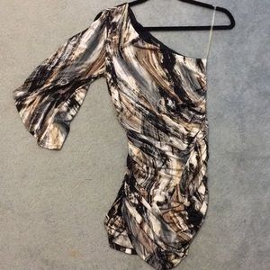 Printed One-Shoulder Dress